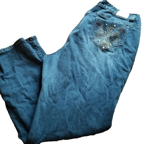 Ashley Stewart Denim - Ashley Stewart Jeans Women Plus Size 24W Denim Straight Leg High Rise